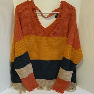 Rue21 Multicolor‎ V-Neck Sweater XL NWT